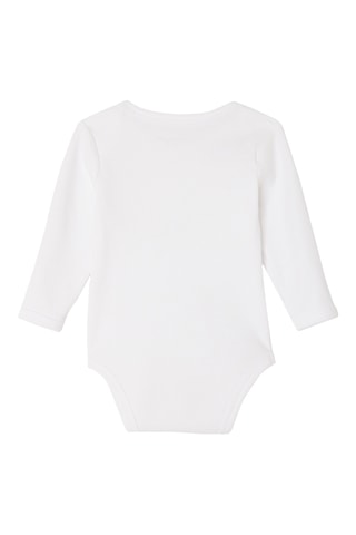 3 bodys en coton biologique - Rose poudré et blanc