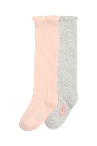 2 pares de meias - Rosa-maquilhagem e cinzento mesclado