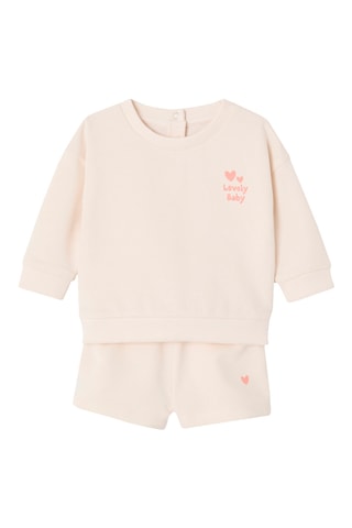 Sweat et short - Ecru et rose