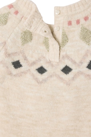 Robe pull - Beige clair et vert