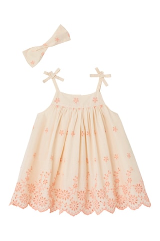 Vestido e fita - Cru e rosa