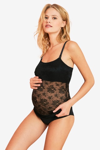 Débardeur d’allaitement en dentelle - Noir