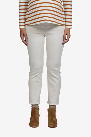 Calças de grávida com faixa - Bege-claro