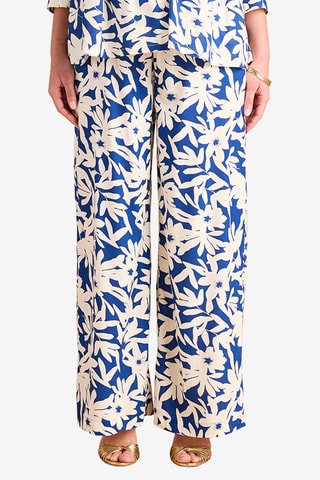 Calças wide legs - Azul-real