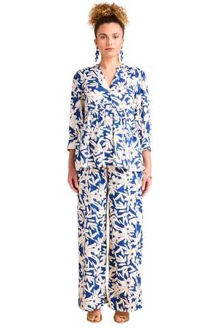 Calças wide legs - Azul-real