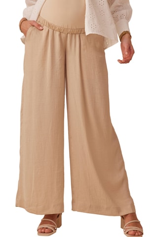 Calças de grávida com faixa - Bege