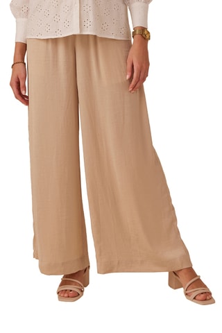 Calças de grávida com faixa - Bege