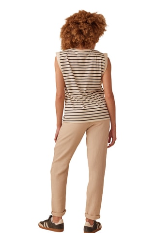 Calças de grávida com faixa - Bege