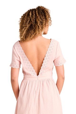 Vestido patinadora em algodão biológico - Rosa-maquilhagem