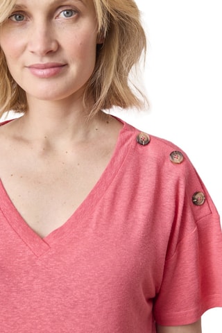 T-shirt de grávida em linho - Rosa