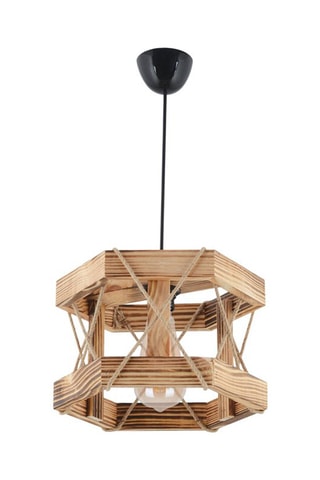 Lámpara de techo de madera - Natural y negro - 45-60 W