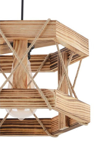 Lámpara de techo de madera - Natural y negro - 45-60 W