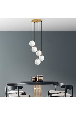 Lámpara de techo - Dorado y negro - 5 x 40 W