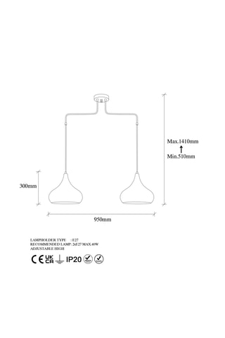 Lámpara de techo Muba -  Dorado - 2 x 40 W