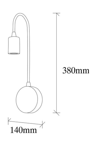 Aplique mural Baston - Negro - 40 W