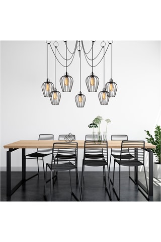 Lámpara de techo Tel - Negro - 7 x 100 W