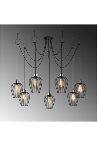 Lámpara de techo Tel - Negro - 7 x 100 W