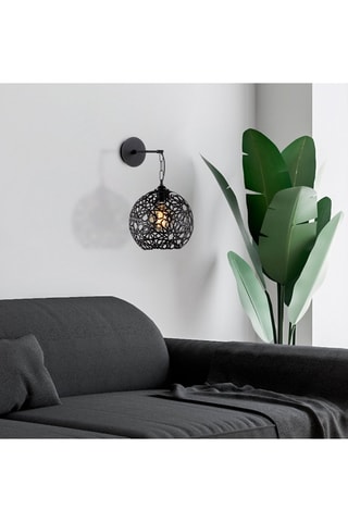 Aplique mural Fellini - Negro - 40 W