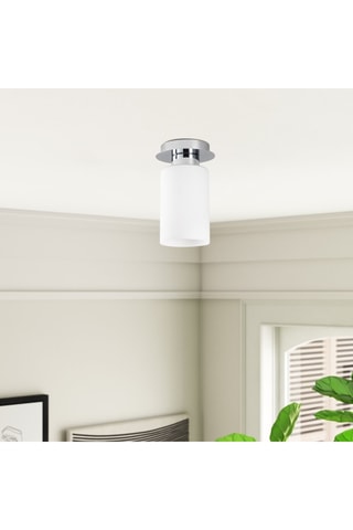 Plafón Balcova Plateado y blanco