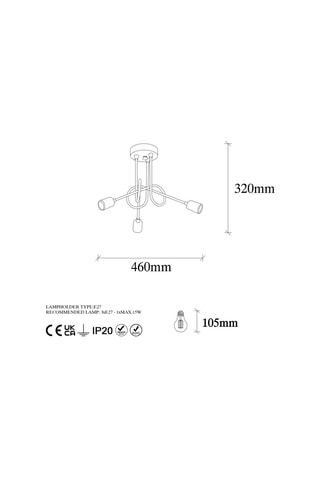Lámpara de techo - Negro y bronce