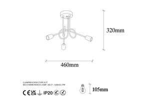 Lámpara de techo - Negro y bronce