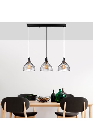 Lámpara de techo Cafu - Negro - 3 x 40 W 