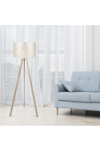 Lampadaire trépied Ayd-1806 - Beige et doré - 60 W