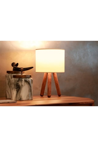 Lámpara de sobremesa de madera Ayd - Natural y beige - 60 W