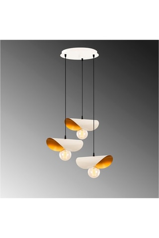 Lámpara de techo Sivani - Blanco y dorado - 3 x 40 W