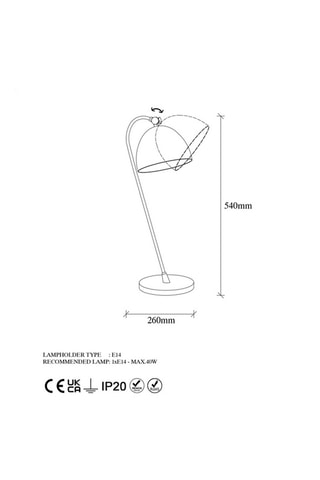 Lámpara de sobremesa Acuka - Dorado - 40 W