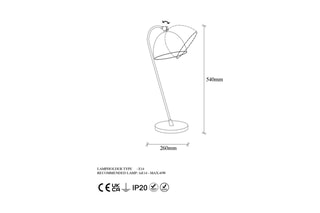 Lámpara de sobremesa Acuka - Dorado - 40 W