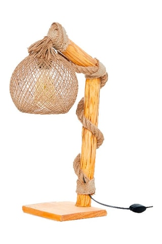 Lámpara de sobremesa de madera Canasta - Natural - 60 W