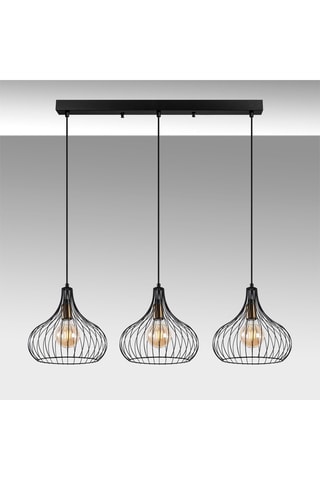 Lámpara de techo Teldamla - Negro y latón - 3 x 40 W