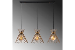 Lampadario Kirpi - Nero e dorato - 3 x 40 W HORS NORME