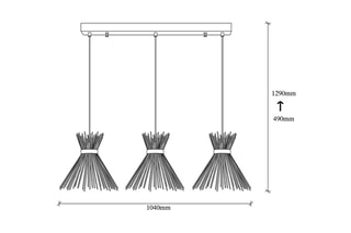 Lampadario Kirpi - Nero e dorato - 3 x 40 W HORS NORME