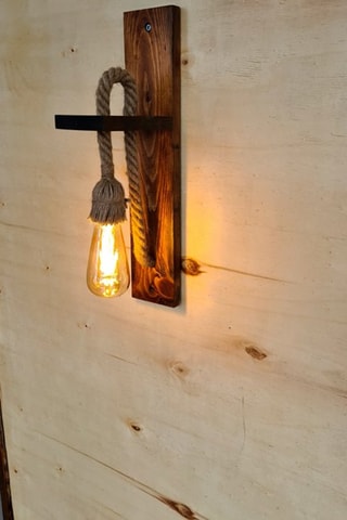 Aplique mural de pino - Natural - 60 W