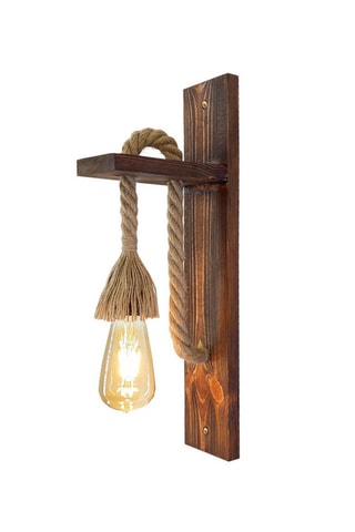 Aplique mural de pino - Natural - 60 W