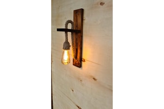 Aplique mural de pino - Natural - 60 W