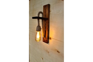 Aplique mural de pino - Natural - 60 W