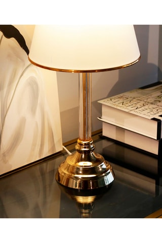 Lámpara de sobremesa Ayd - Blanco y dorado - 60 W