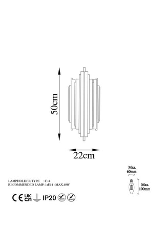 Aplique mural Reis - Negro - 40 W