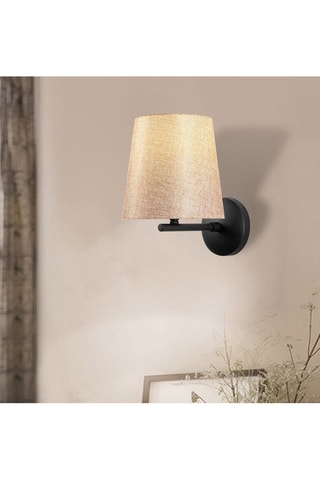 Aplique mural Profil - Negro y beige - 40 W