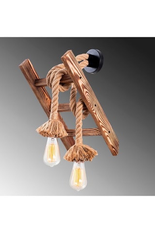 Aplique mural de madera Erebos - Natural - 2 x 100 W