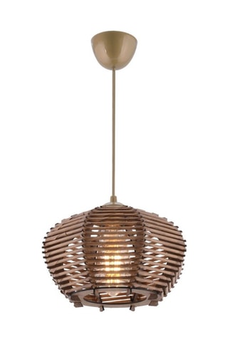 Lámpara de techo de bambú Barlas - Bronce - 45 - 60 W