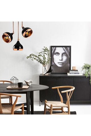 Lampadario Yildo - Dorato e nero - 3 x 40