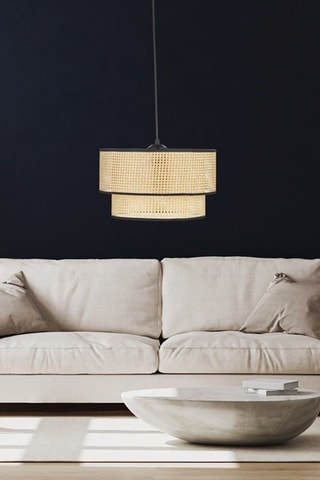 Lámpara de techo de ratán - Natural y negro - 40 W