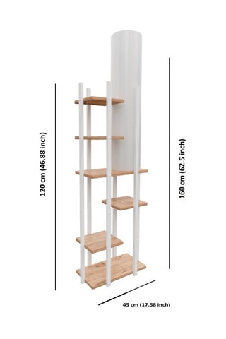 Lampadaire Vogue ERH - Blanc et naturel - 60 W