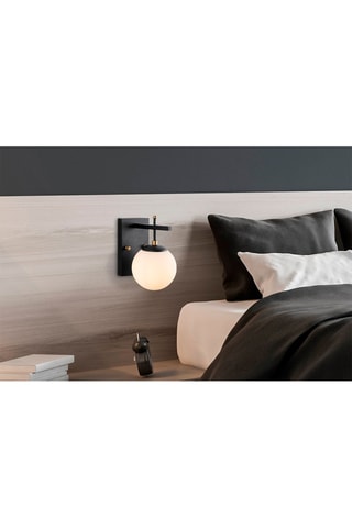 Aplique mural Zahar - Negro - 40 W