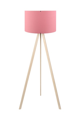 Lampadaire trépied Ayd-1212 - Rose et naturel - 60 W