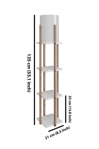 Lámpara de pie de madera Maçka - Natural y negro - 60 W